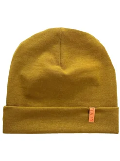 Geribde beanie "Curry" lichtbruin