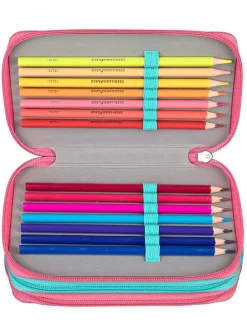 Gevoerde etui "Minnie Mouse" lichtroze - (B)20 x (H)13 x (D)7,5 cm
