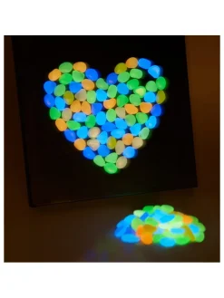Glow-in-the-dark-stenen "Bonte mix" meerkleurig - 100 stuks