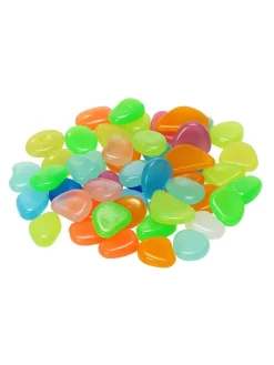 Glow-in-the-dark-stenen "Bonte mix" meerkleurig - 100 stuks