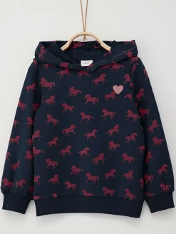 Hoodie donkerblauw/rood