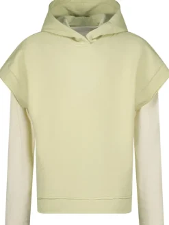 Hoodie lichtgroen/crème