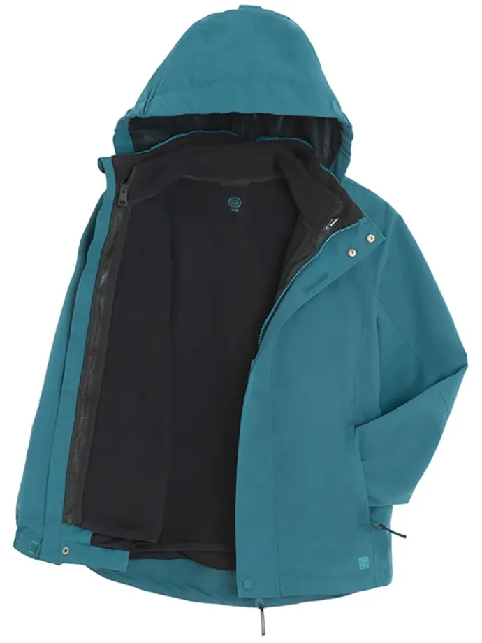 3 in 1 - functionele jas zwart/turquoise