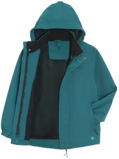 3 in 1 - functionele jas zwart/turquoise