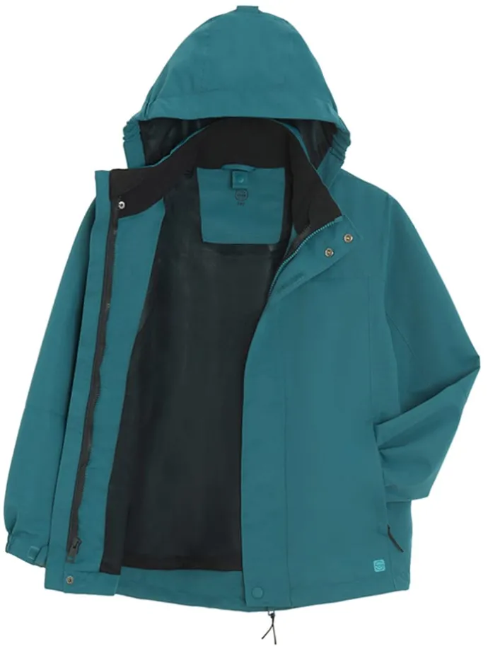 3 in 1 - functionele jas zwart/turquoise