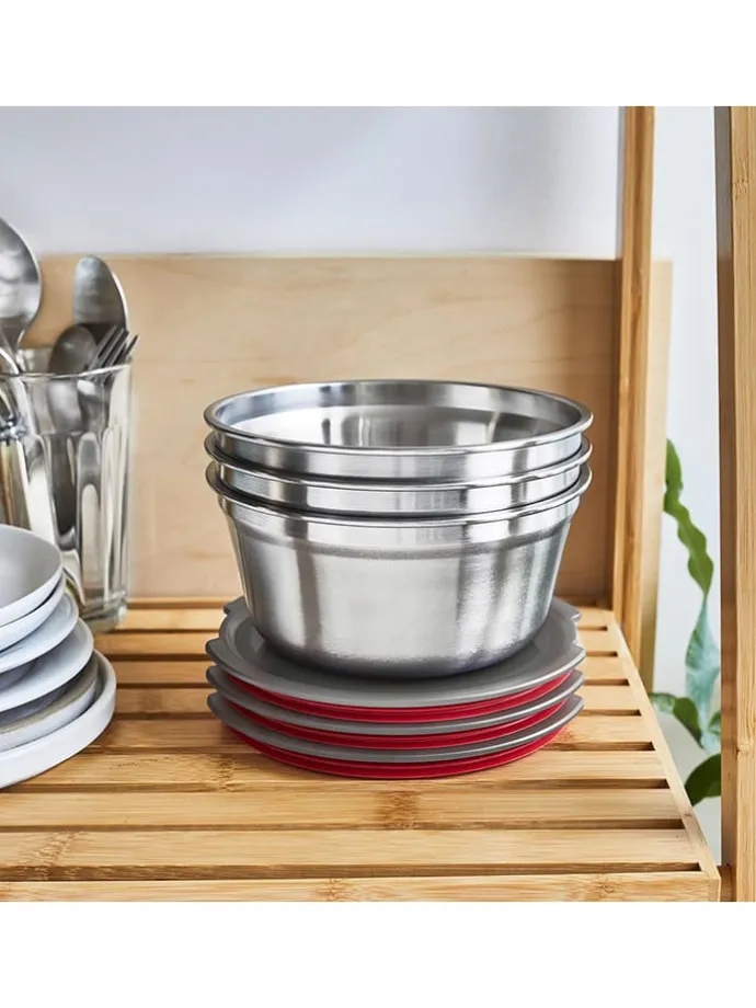 3-in-1 lunchbox zilverkleurig - (B)16,5 x (H)8 x (D)17 cm
