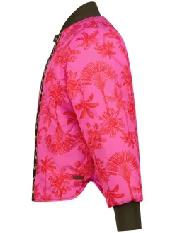 2-in-1 omkeerbare jas roze/kaki