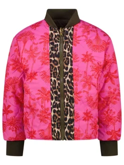 2-in-1 omkeerbare jas roze/kaki