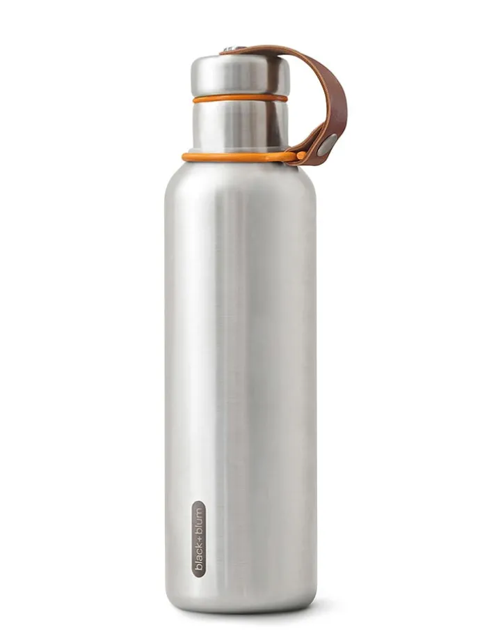 Isoleerfles zilverkleurig/oranje - 750 ml