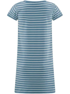 Jurk blauw/wit