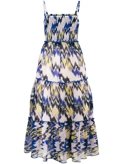 Jurk crème/blauw