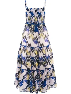Jurk crème/blauw
