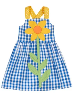 Jurk "Daisy" blauw/geel