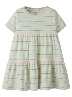 Jurk "Fensina" lichtroze/beige/groen