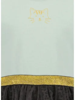 Jurk mintgroen/zwart