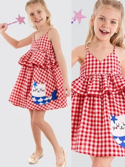 Jurk "Sea Cat" rood/wit