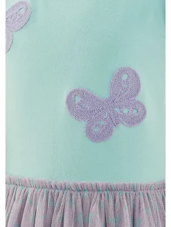 Jurk turquoise/paars