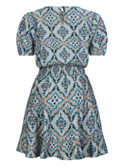 Jurk "Vicky" blauw/lichtroze