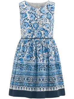 Jurk wit/blauw