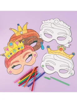 Kartonnen maskers "Princess" - 12 stuks - vanaf 3 jaar