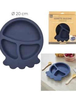 Kinderbord donkerblauw - Ø 20 cm