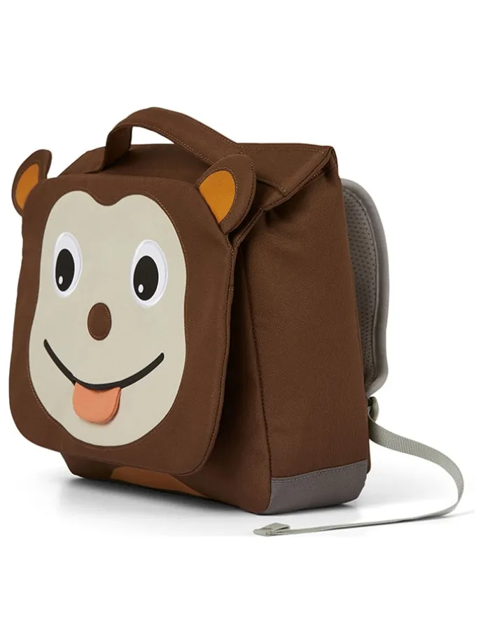 Kleuterschooltas "Aap" bruin - (B)31,5 x (H)23,5 x (T)7 cm