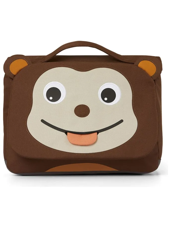 Kleuterschooltas "Aap" bruin - (B)31,5 x (H)23,5 x (T)7 cm