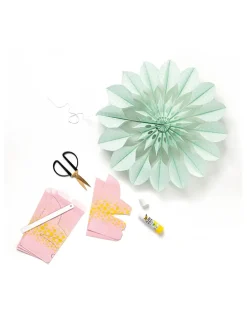 Knutselset "Bloemen van papieren zakken: Sweet blossom" lichtroze/groen