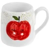 Kop "Apple" wit/rood - (H)9 cm