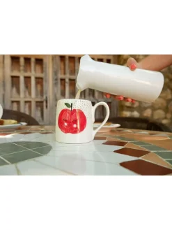 Kop "Apple" wit/rood - (H)9 cm