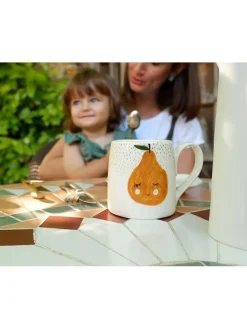 Kop "Pear" wit/oranje - (H)9 cm