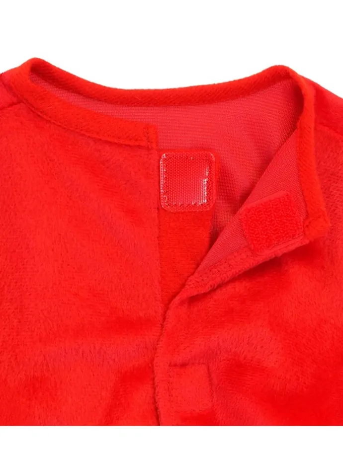 Kostuum "DUIVEL VAN PLUCHE" rood