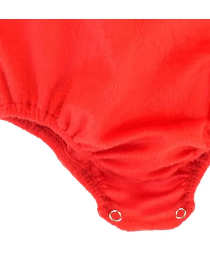 Kostuum "DUIVEL VAN PLUCHE" rood
