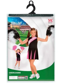 Kostuumjurk "Cheerleader" zwart/roze