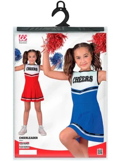 Kostuumjurk "Cheerleder" wit/blauw