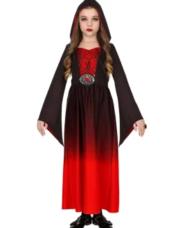 Kostuumjurk "GOTHIC GIRL" zwart/zilverkleurig