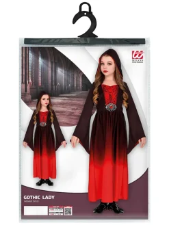 Kostuumjurk "GOTHIC GIRL" zwart/zilverkleurig