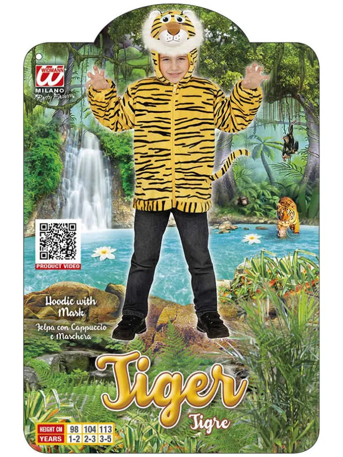 Kostuumtop "Tijger" geel
