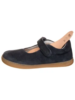 Leren ballerina's donkerblauw