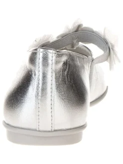 Leren ballerina's "Fantasy party" zilverkleurig