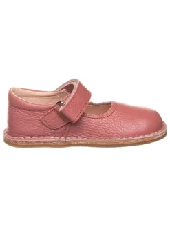 Leren ballerina's met bandje lichtroze