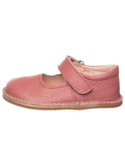 Leren ballerina's met bandje lichtroze