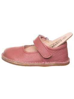 Leren ballerina's met bandje lichtroze