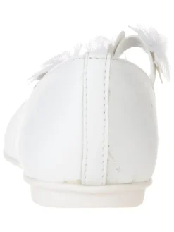 Leren ballerina's met bandje wit