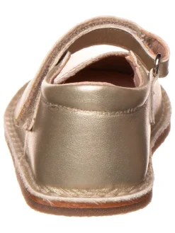 Leren barefootballerina's goudkleurig