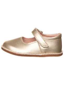 Leren barefootballerina's goudkleurig