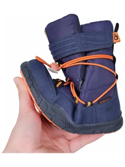 Leren barefootboots donkerblauw