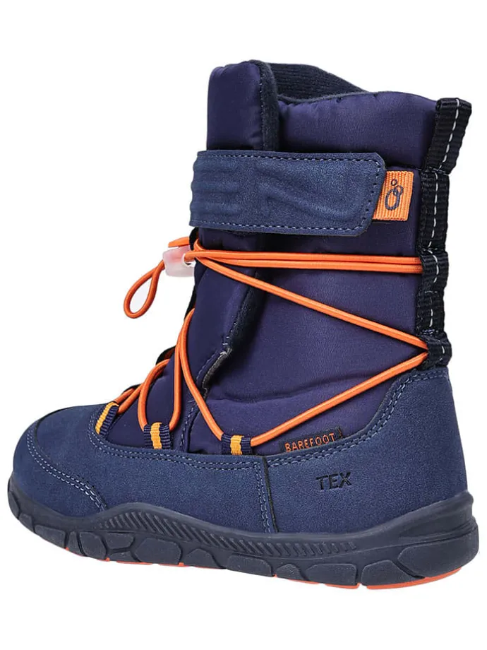 Leren barefootboots donkerblauw