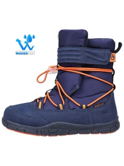 Leren barefootboots donkerblauw