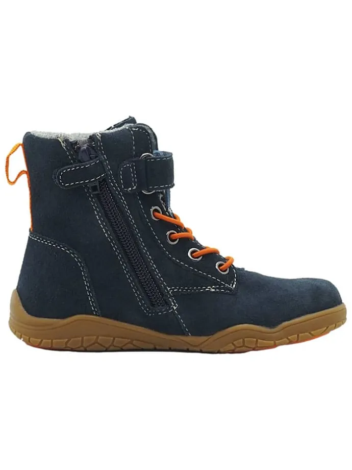 Leren barefootboots donkerblauw